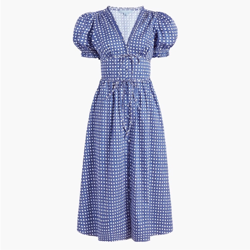 Hill House Blue and White Midi Dress